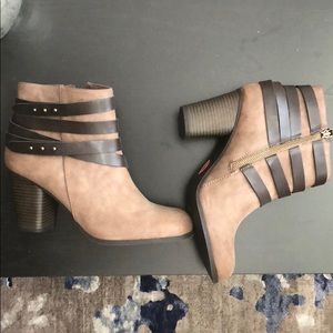 Never worn brown Madden Girl booties